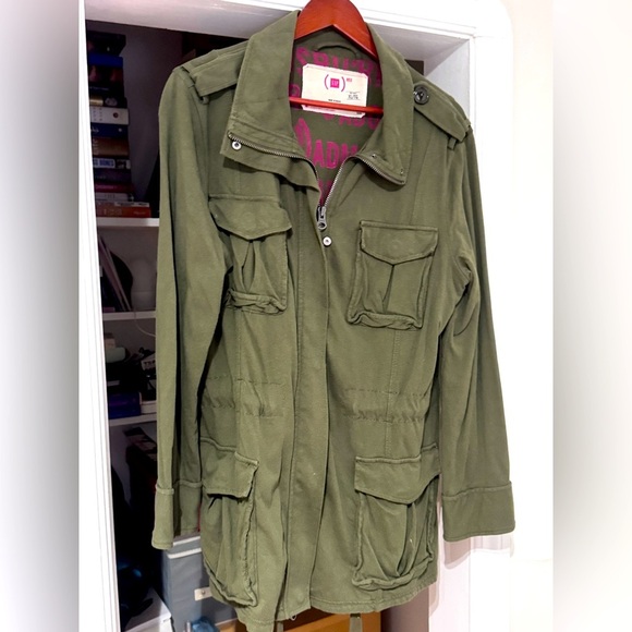 🪖 Edgy Vintage GAP Red Inspired Green Military Jacket - Ladies XL 🪖 - Picture 1 of 14